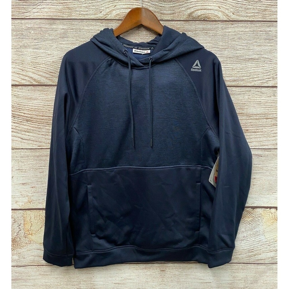 Reebok‎ Hoodie Sweatshirt Mens Size Small Distance PO Pullover Hoodie Navy New